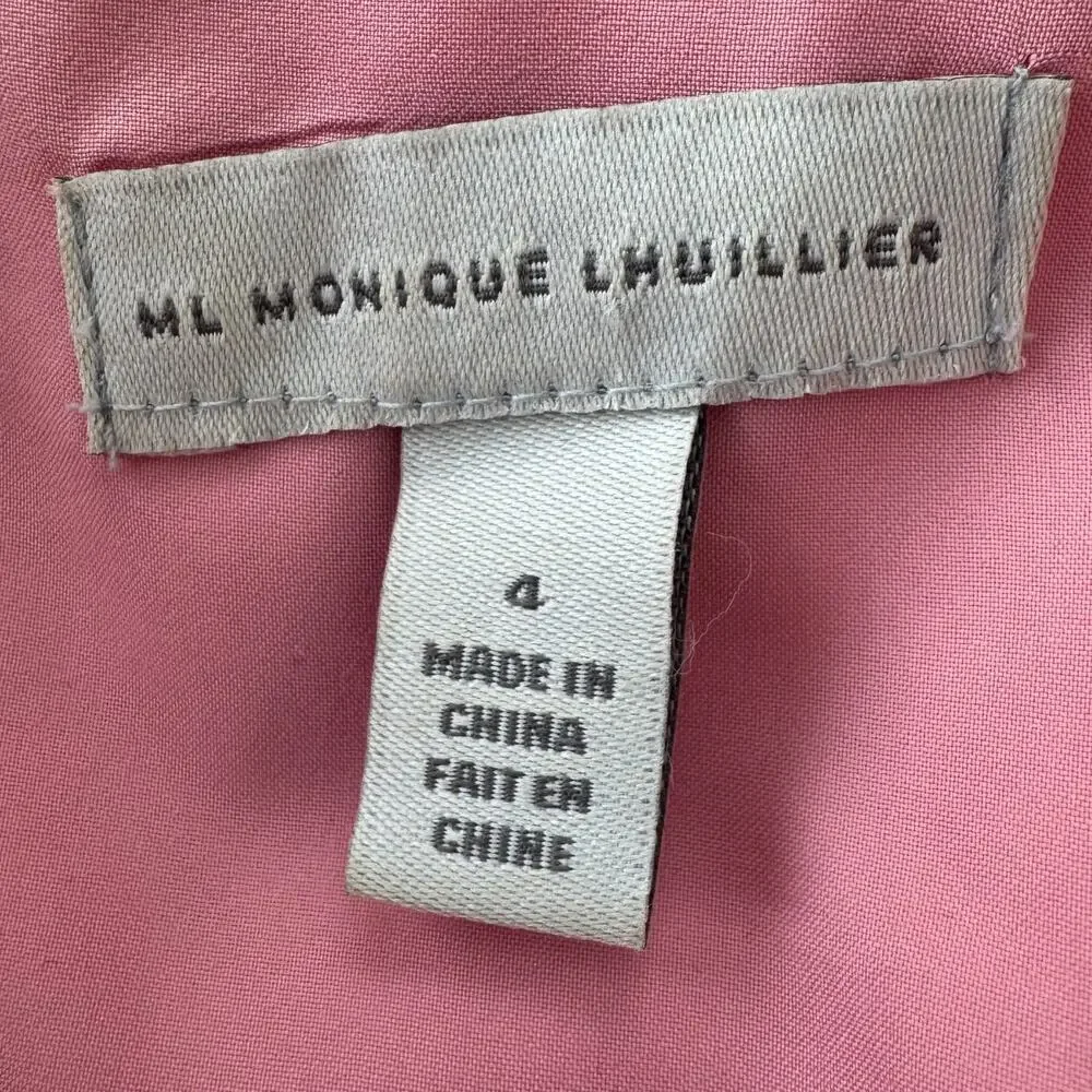 Monique Lhuillier Floral Embroidered Mesh Midi Peony - Picture 9 of 13